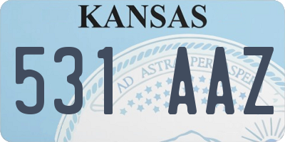 KS license plate 531AAZ