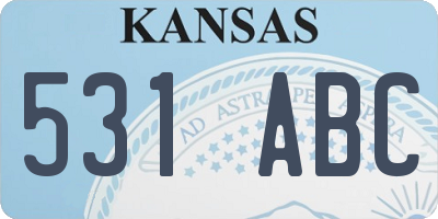 KS license plate 531ABC