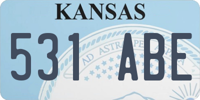 KS license plate 531ABE