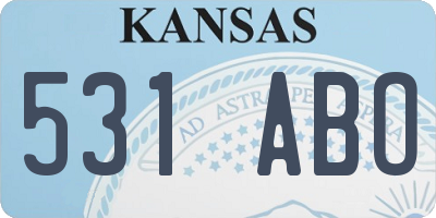 KS license plate 531ABO