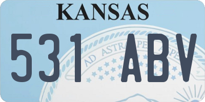 KS license plate 531ABV