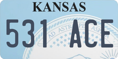 KS license plate 531ACE