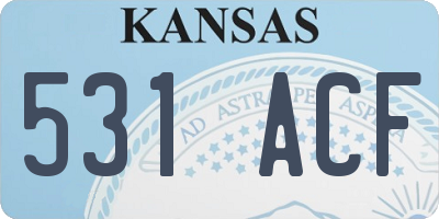 KS license plate 531ACF