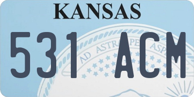 KS license plate 531ACM