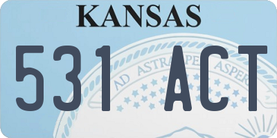 KS license plate 531ACT