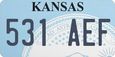 KS license plate 531AEF