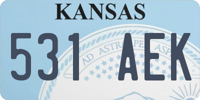 KS license plate 531AEK