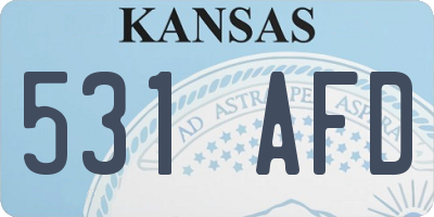 KS license plate 531AFD
