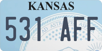 KS license plate 531AFF