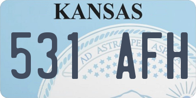 KS license plate 531AFH