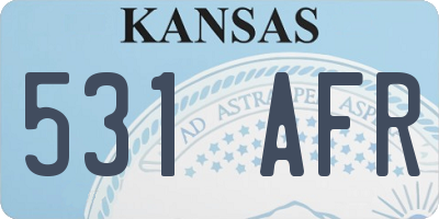 KS license plate 531AFR