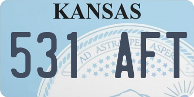 KS license plate 531AFT