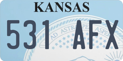 KS license plate 531AFX
