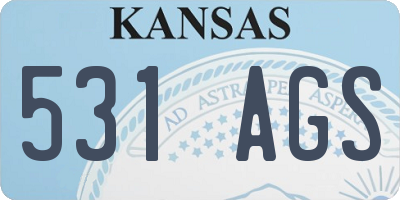 KS license plate 531AGS