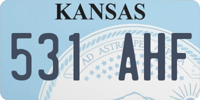 KS license plate 531AHF