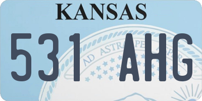 KS license plate 531AHG