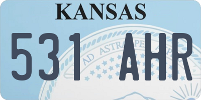 KS license plate 531AHR