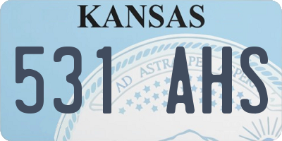 KS license plate 531AHS