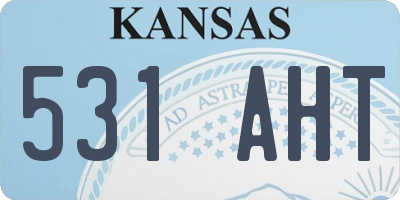 KS license plate 531AHT