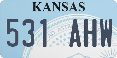 KS license plate 531AHW