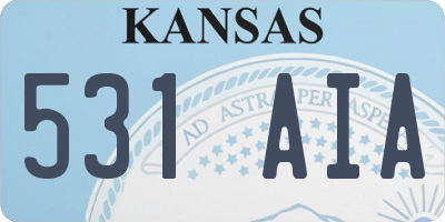 KS license plate 531AIA