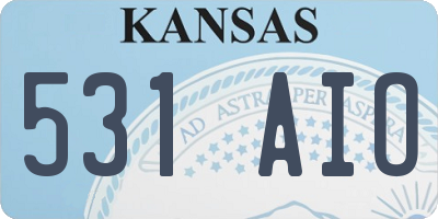 KS license plate 531AIO