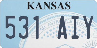 KS license plate 531AIY