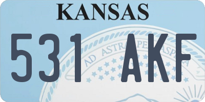 KS license plate 531AKF