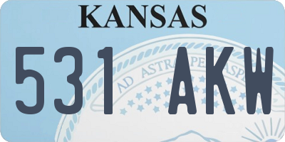 KS license plate 531AKW