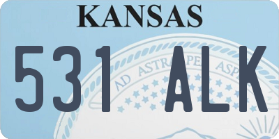 KS license plate 531ALK