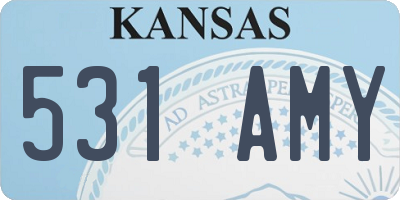 KS license plate 531AMY