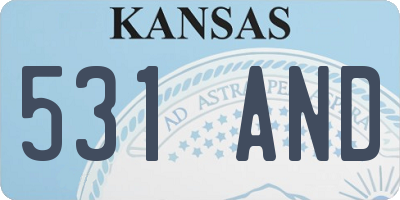 KS license plate 531AND