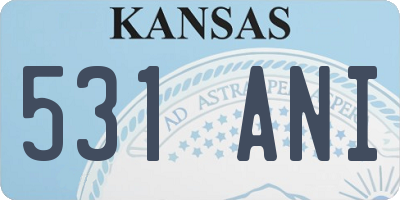 KS license plate 531ANI