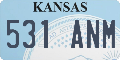 KS license plate 531ANM
