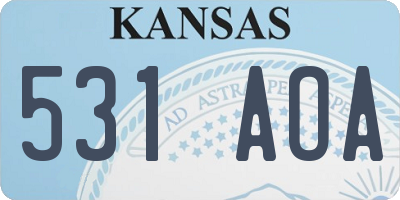 KS license plate 531AOA