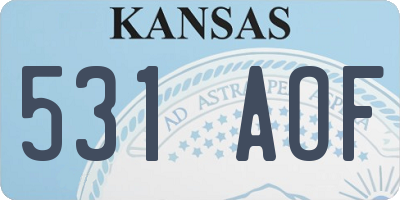 KS license plate 531AOF
