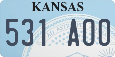 KS license plate 531AOO