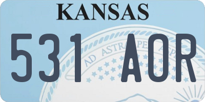 KS license plate 531AOR