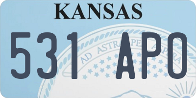 KS license plate 531APO