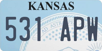 KS license plate 531APW