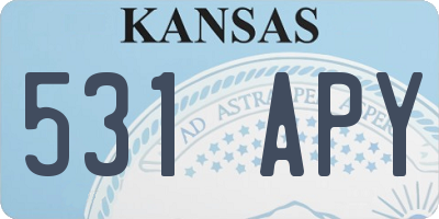KS license plate 531APY