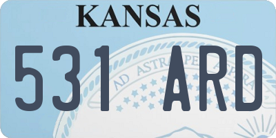 KS license plate 531ARD