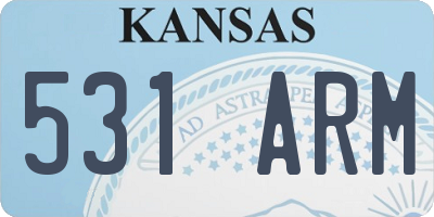 KS license plate 531ARM
