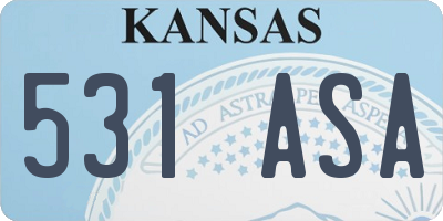 KS license plate 531ASA
