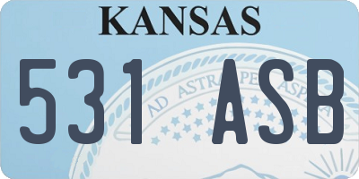 KS license plate 531ASB