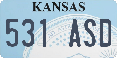 KS license plate 531ASD