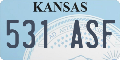 KS license plate 531ASF