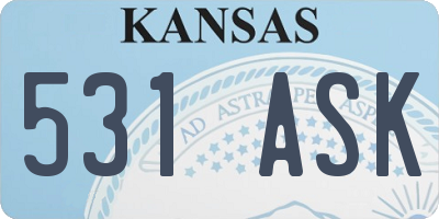 KS license plate 531ASK
