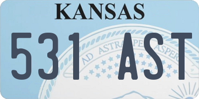 KS license plate 531AST