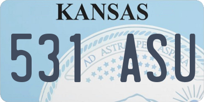 KS license plate 531ASU